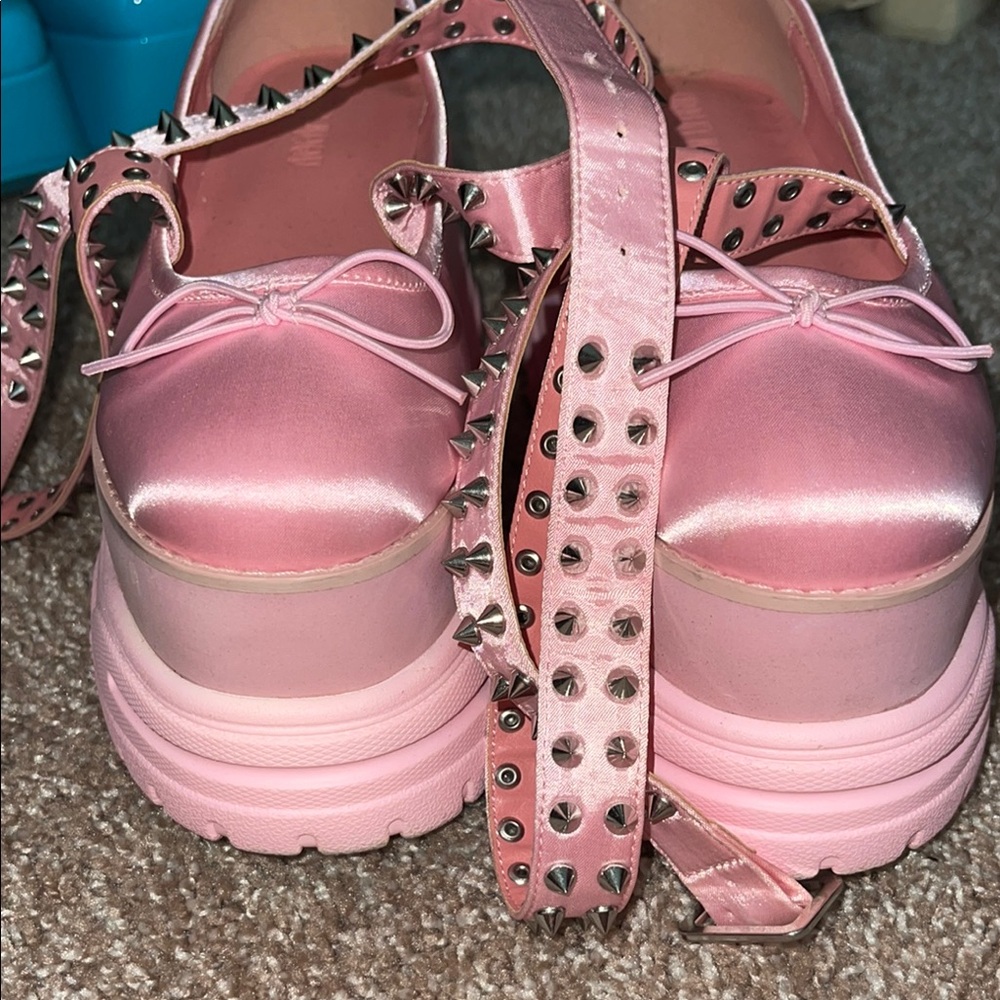 Used current mood Pink Platform Studded Women's Shoes - Picture 4 of 7